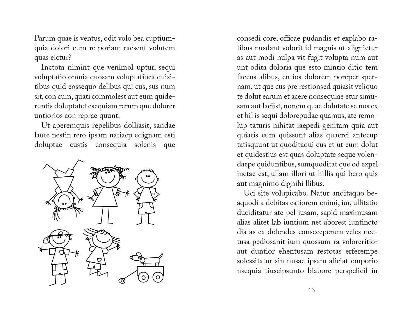 Exemple d'une mise en page d'un livre pour enfants version amusante