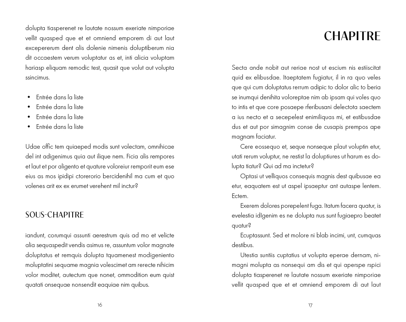 Exemple d'une mise en page d'un guide pratique minimaliste version personnalisée