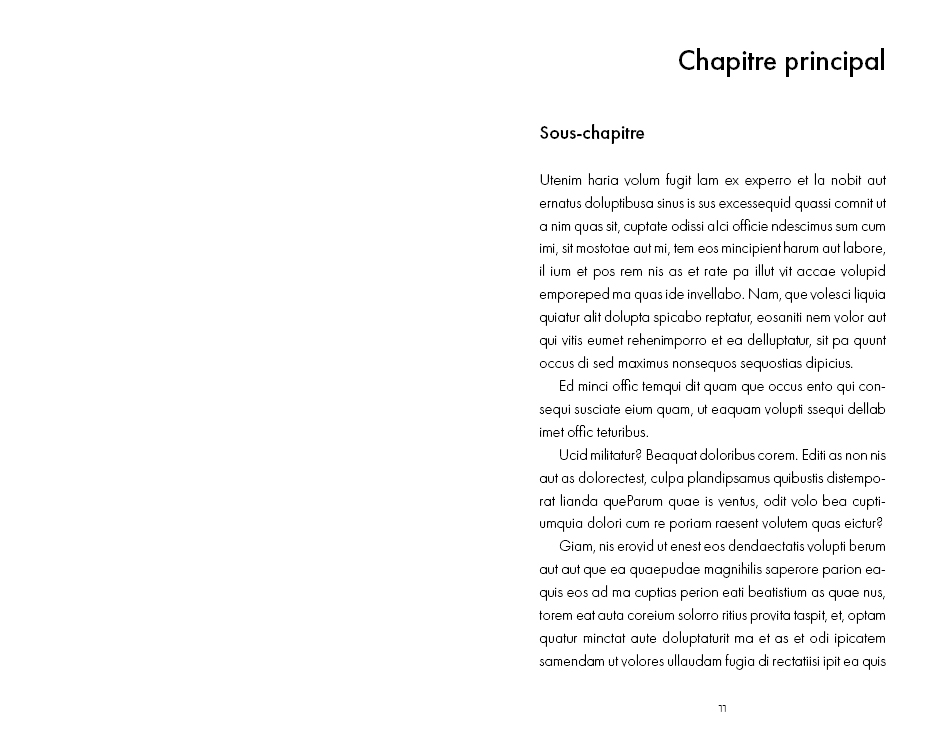 Exemple d'une mise en page d'un guide pratique minimaliste version classique