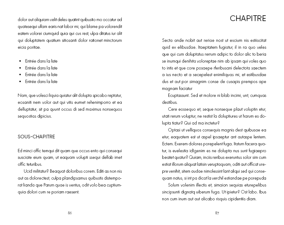 Exemple d'une mise en page d'un guide pratique minimaliste version moderne